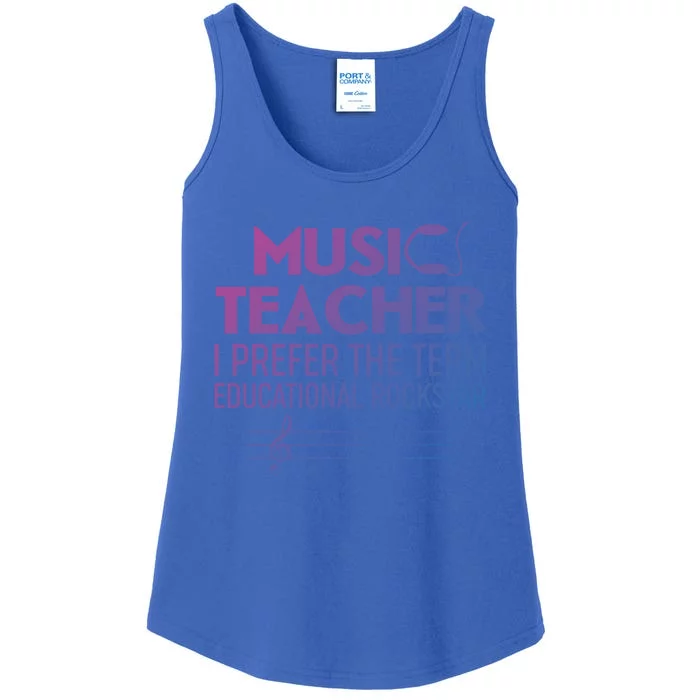 Funny Retro Educational Rockstar Music Teacher Gift Ladies Essential Tank