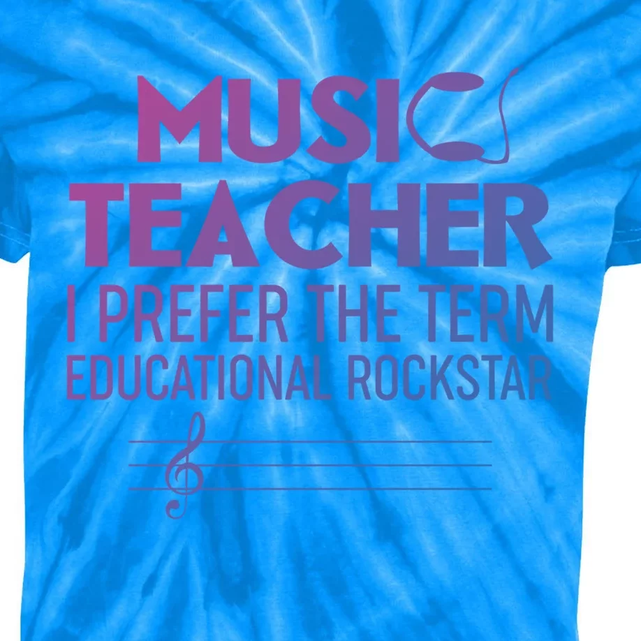 Funny Retro Educational Rockstar Music Teacher Gift Kids Tie-Dye T-Shirt