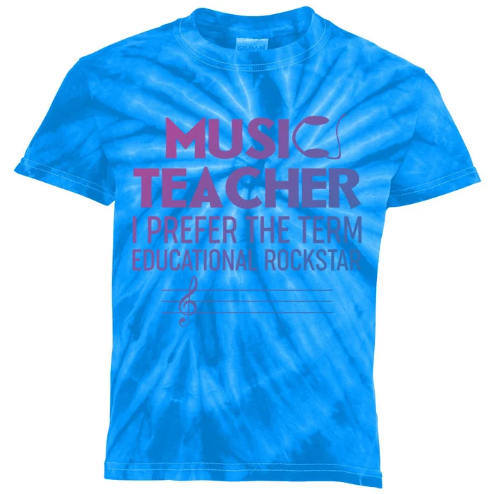 Funny Retro Educational Rockstar Music Teacher Gift Kids Tie-Dye T-Shirt