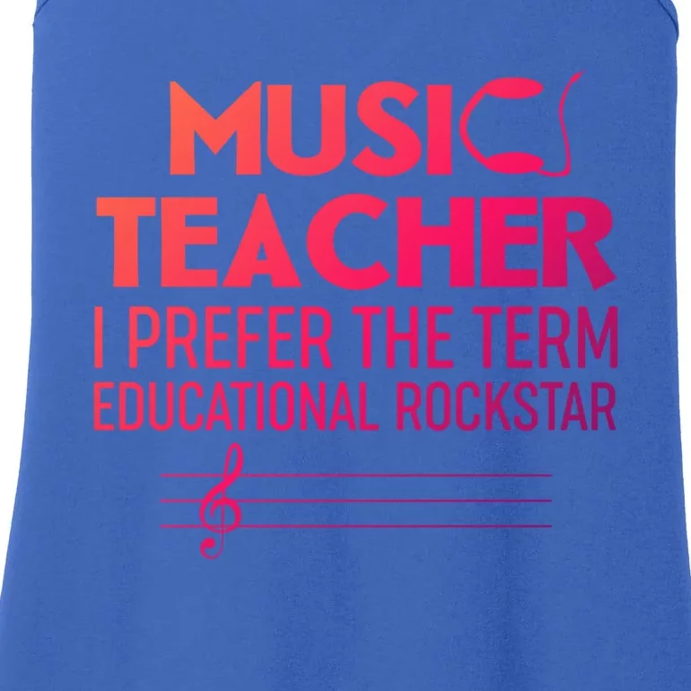 Funny Retro Educational Rockstar Music Teacher Gift Ladies Essential Tank