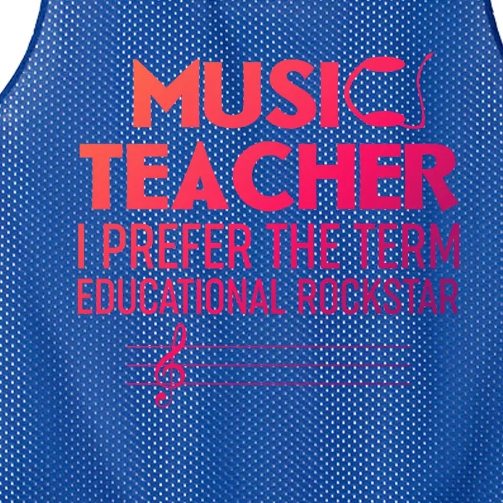 Funny Retro Educational Rockstar Music Teacher Gift Mesh Reversible Basketball Jersey Tank