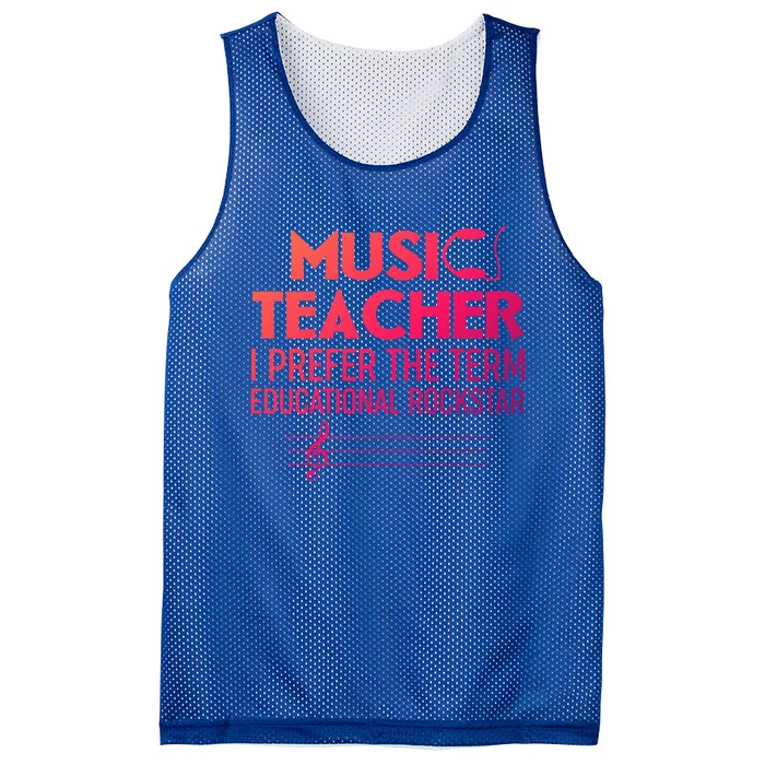 Funny Retro Educational Rockstar Music Teacher Gift Mesh Reversible Basketball Jersey Tank