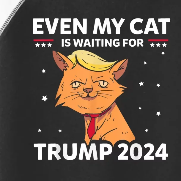 Funny Republicans Even My Cat Is Waiting For Trump 2024 Toddler Fine Jersey T-Shirt