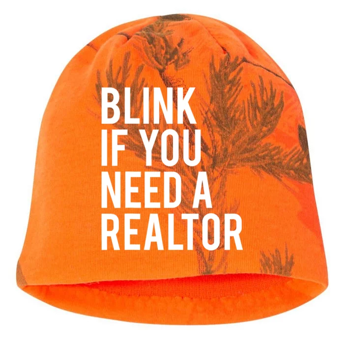 Funny Real Estate Agent Quote Blink If You Need A Realtor Kati - Camo Knit Beanie