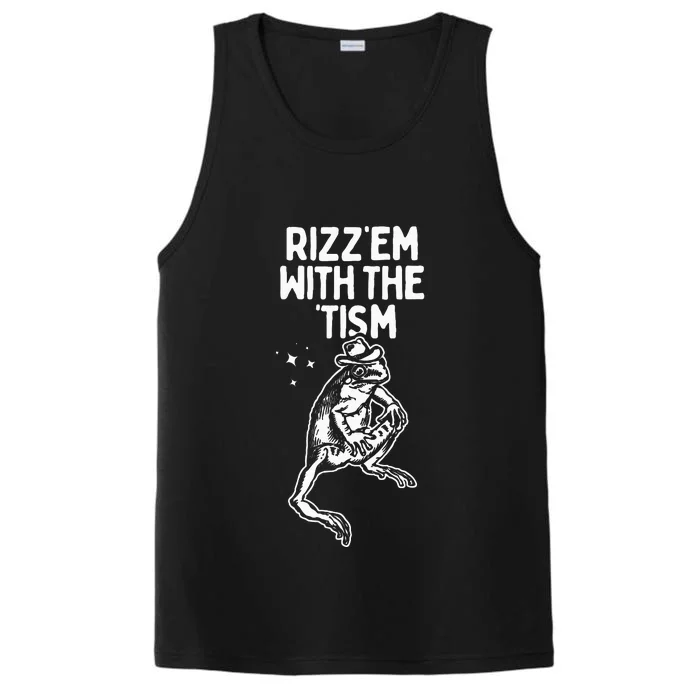 Frog Rizz Em With The Tism Performance Tank