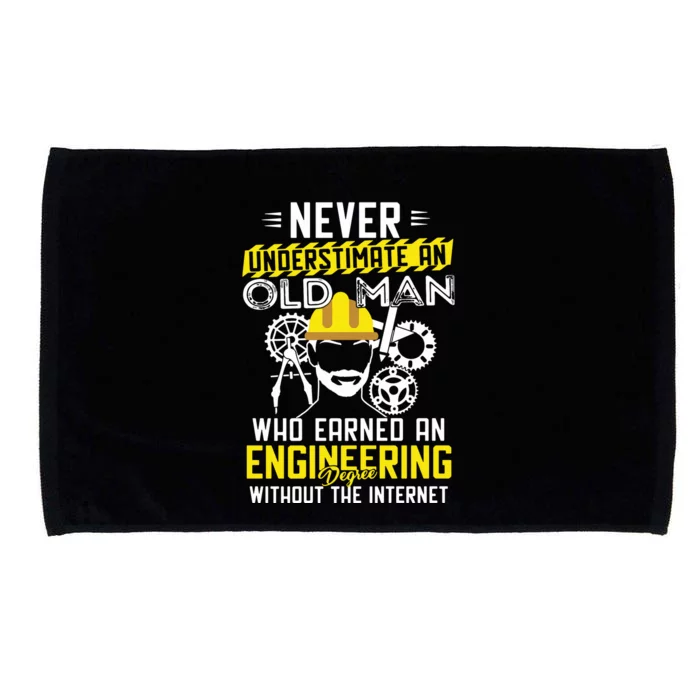 Funny Retired Engineer Grandpa With Engineering Degree Microfiber Hand Towel