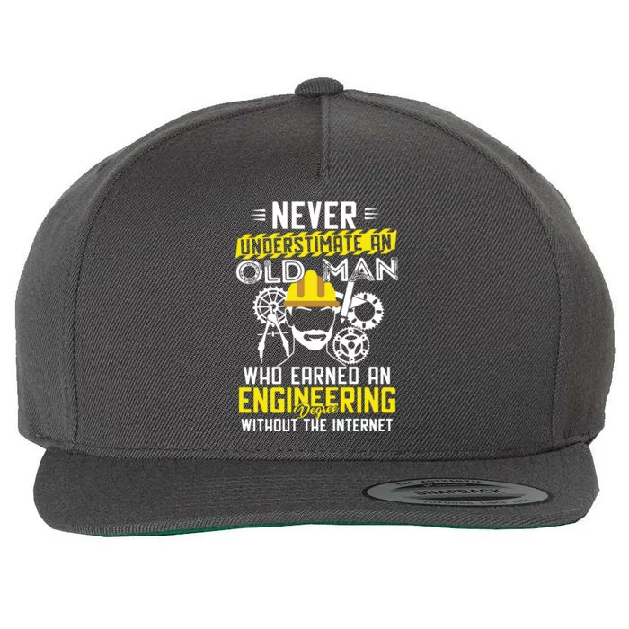 Funny Retired Engineer Grandpa With Engineering Degree Wool Snapback Cap