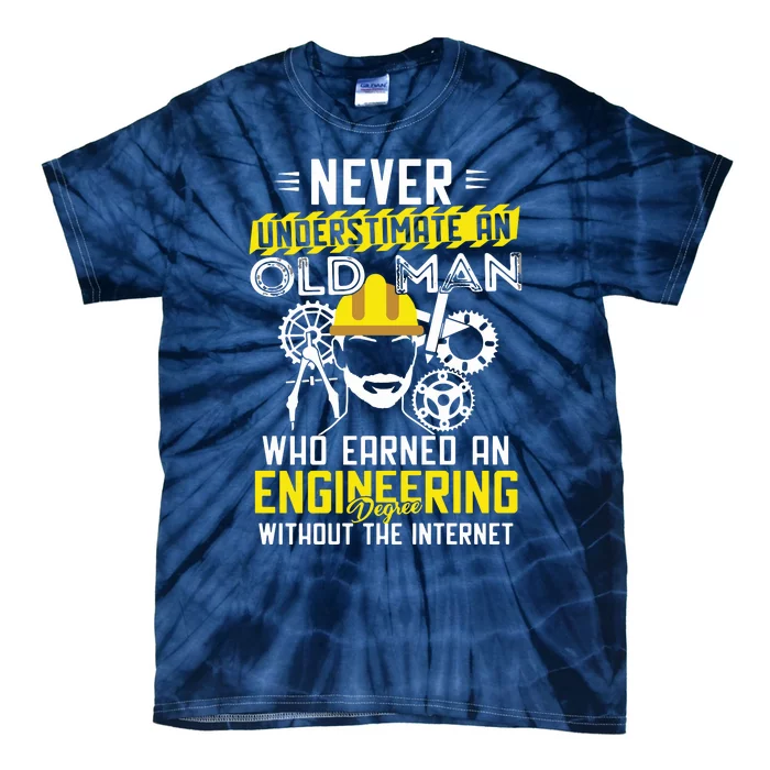 Funny Retired Engineer Grandpa With Engineering Degree Tie-Dye T-Shirt