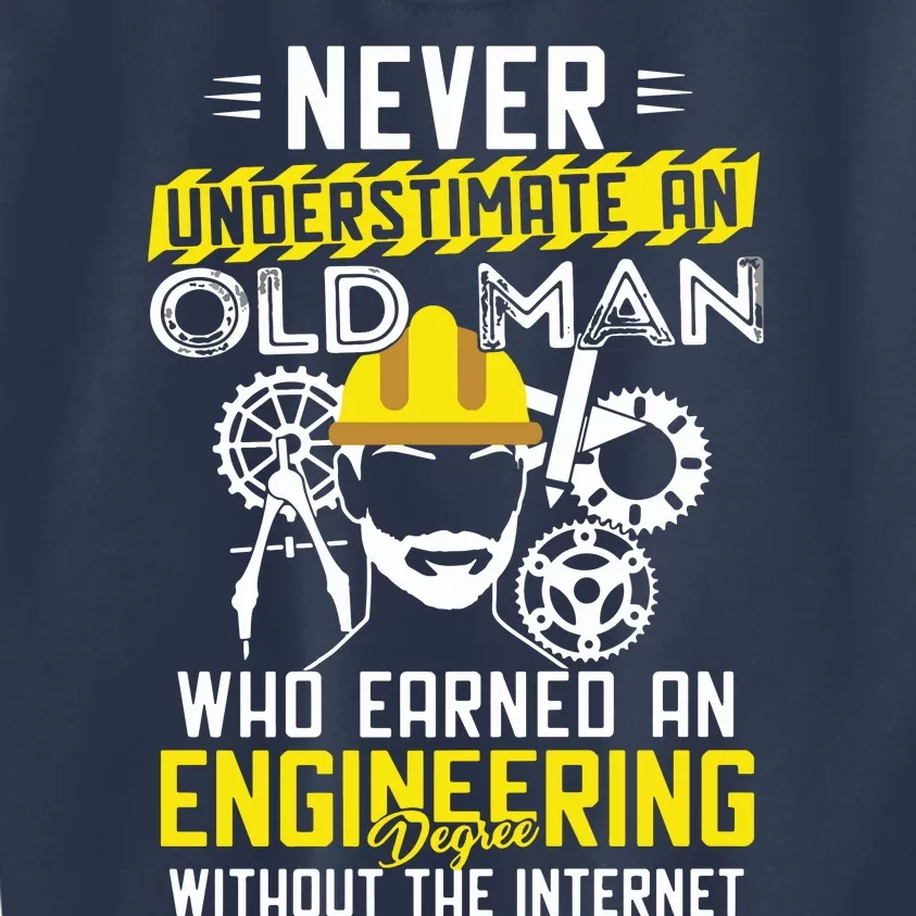 Funny Retired Engineer Grandpa With Engineering Degree Kids Sweatshirt