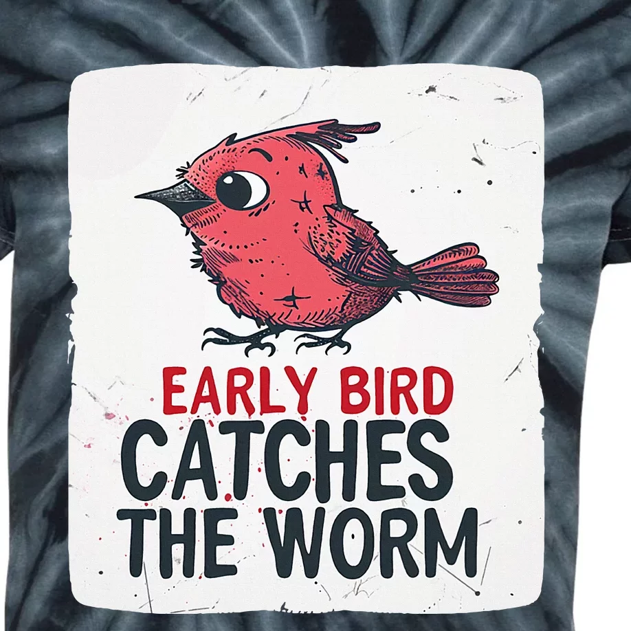 Funny Red Early Bird Costume For Worm Idiom Speech Lovers Kids Tie-Dye T-Shirt