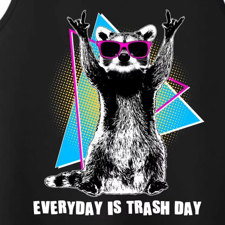 Funny Retro Everyday Is Trash Day Raccoon Performance Tank