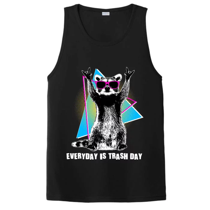 Funny Retro Everyday Is Trash Day Raccoon Performance Tank