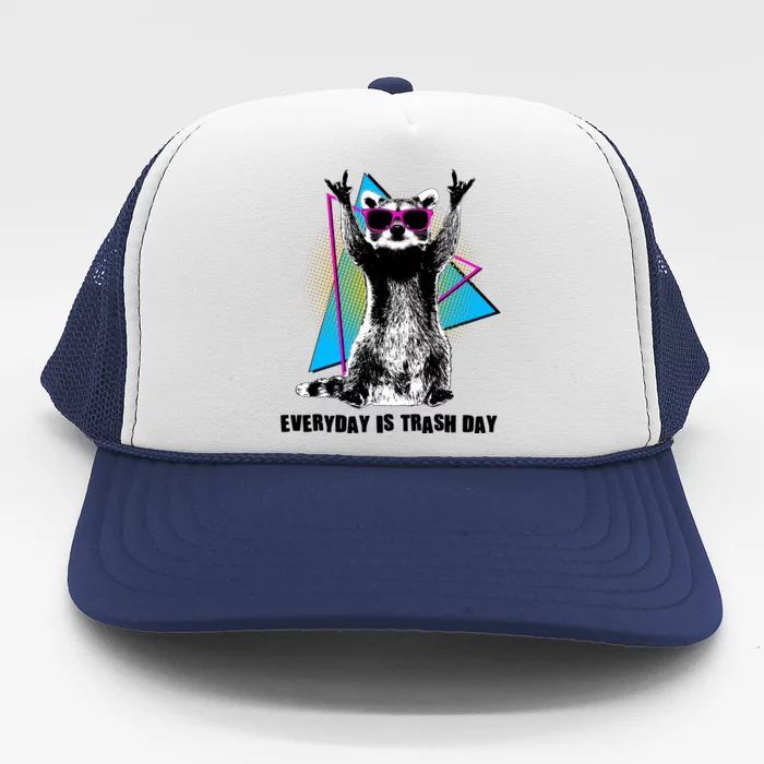 Funny Retro Everyday Is Trash Day Raccoon Trucker Hat