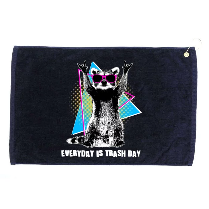 Funny Retro Everyday Is Trash Day Raccoon Grommeted Golf Towel