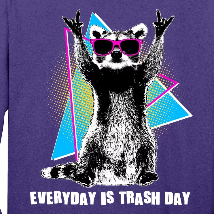 Funny Retro Everyday Is Trash Day Raccoon Long Sleeve Shirt