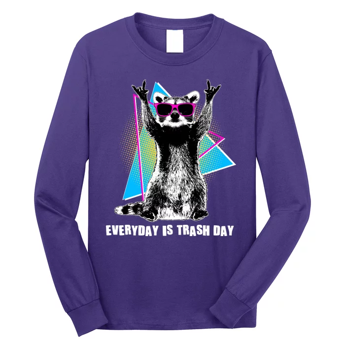 Funny Retro Everyday Is Trash Day Raccoon Long Sleeve Shirt