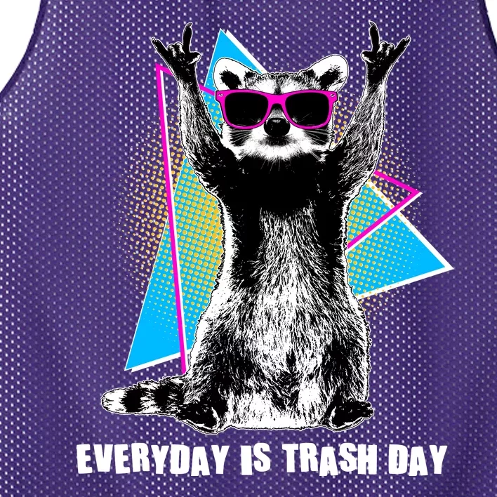 Funny Retro Everyday Is Trash Day Raccoon Mesh Reversible Basketball Jersey Tank