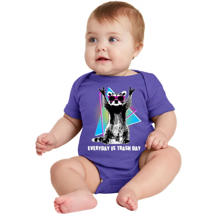 Funny Retro Everyday Is Trash Day Raccoon Baby Bodysuit