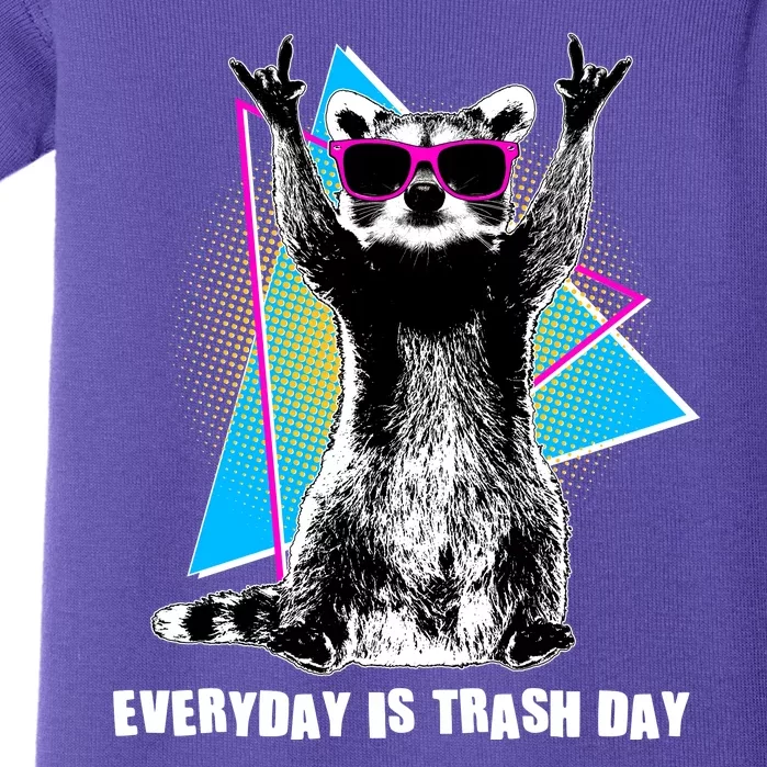 Funny Retro Everyday Is Trash Day Raccoon Baby Bodysuit