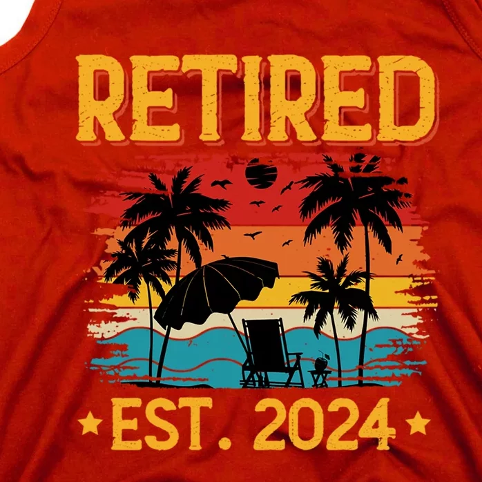 Funny Retired Est 2024 Gift Retirement Tank Top