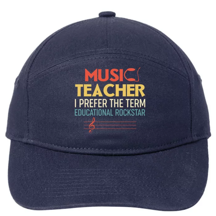 Funny Retro Educational Rockstar Music Teacher Gift 7-Panel Snapback Hat