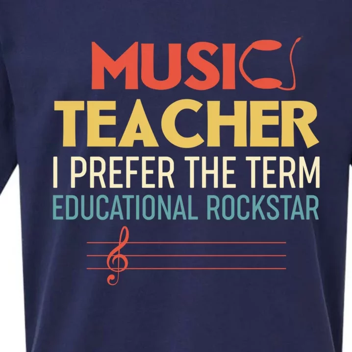 Funny Retro Educational Rockstar Music Teacher Gift Sueded Cloud Jersey T-Shirt