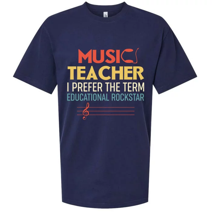 Funny Retro Educational Rockstar Music Teacher Gift Sueded Cloud Jersey T-Shirt