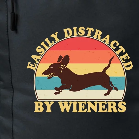 Funny Retro Easily Distracted By Wieners Dachshund fan Daily Commute Backpack