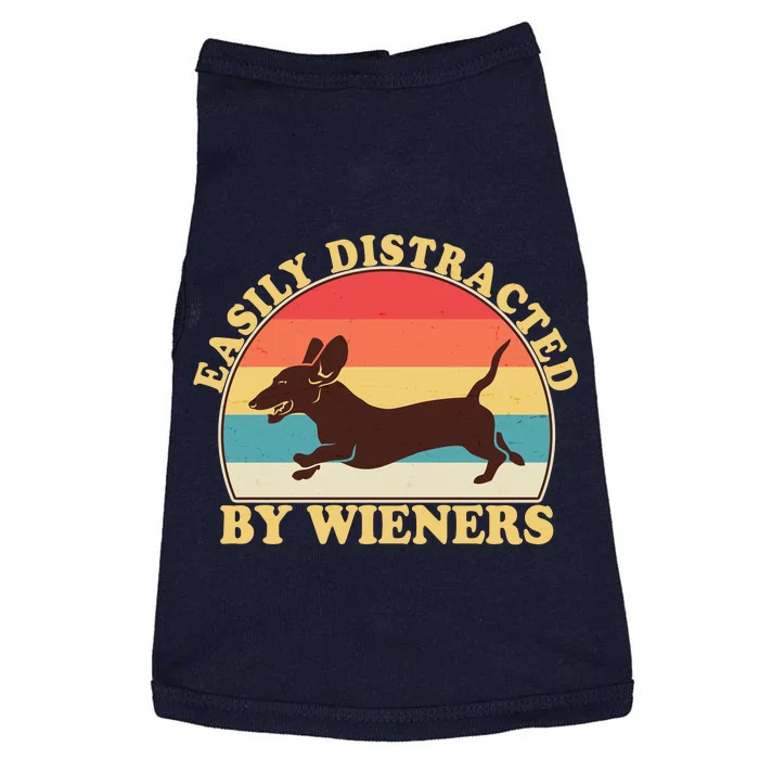 Funny Retro Easily Distracted By Wieners Dachshund fan Doggie Tank