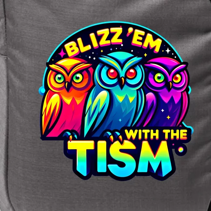 Funny Rizz Em With The Tism Owl Dissociating Autism Cool Gift Impact Tech Backpack