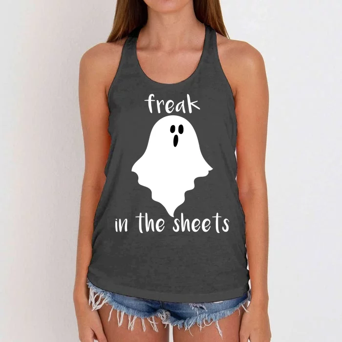 Freak in the Sheets Funny Halloween Women's Knotted Racerback Tank