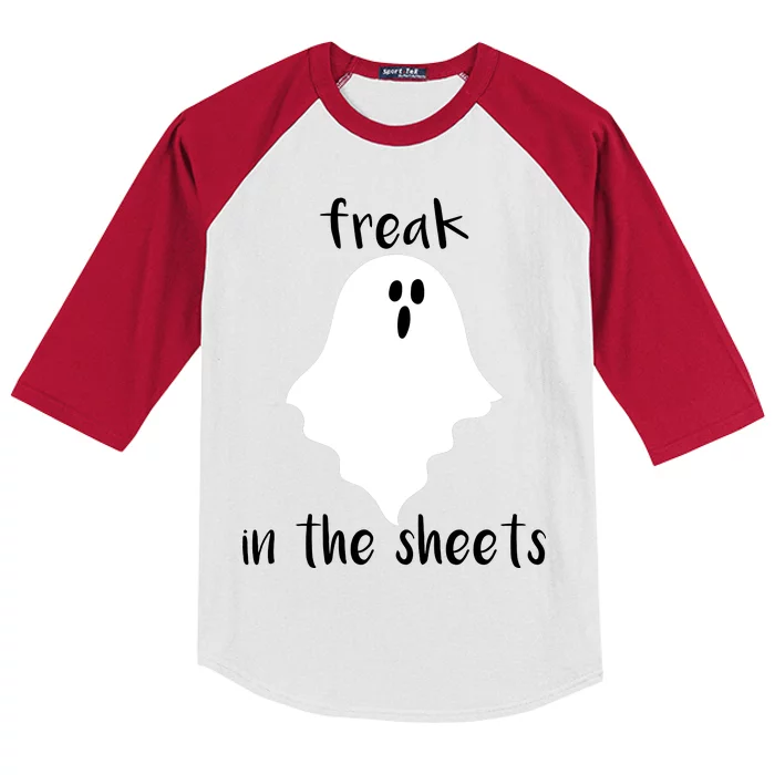 Freak in the Sheets Funny Halloween Kids Colorblock Raglan Jersey