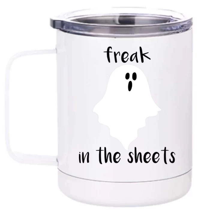 Freak in the Sheets Funny Halloween Front & Back 12oz Stainless Steel Tumbler Cup