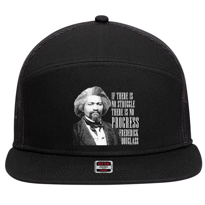 Frederick Douglass History Quote 7 Panel Mesh Trucker Snapback Hat