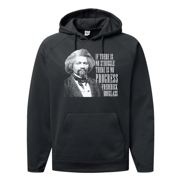 Frederick Douglass History Quote Performance Fleece Hoodie