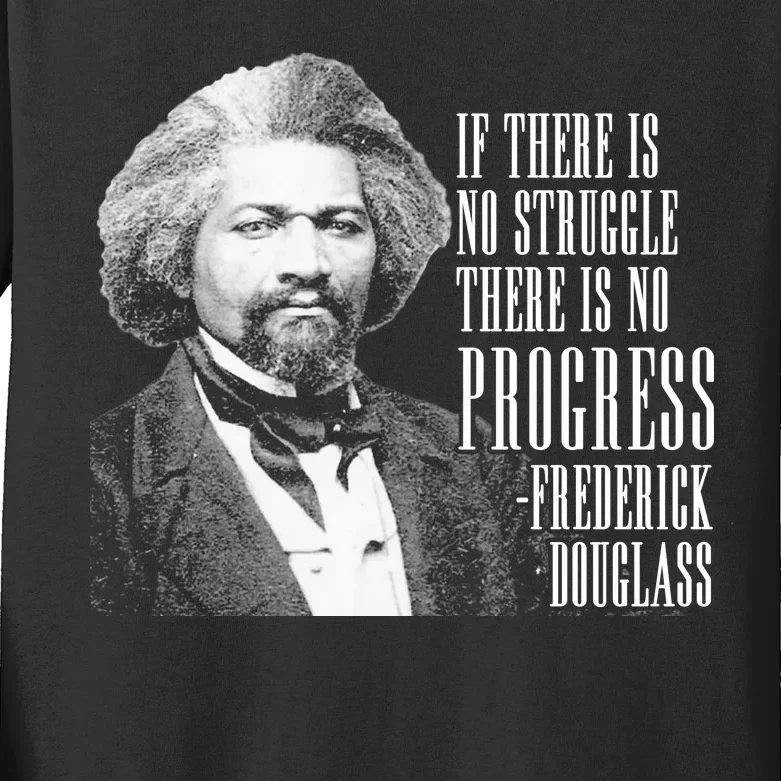 Frederick Douglass History Quote Kids Long Sleeve Shirt