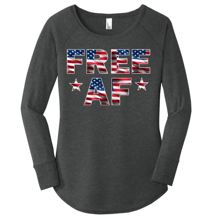 FREE AF American Pride USA Women's Perfect Tri Tunic Long Sleeve Shirt