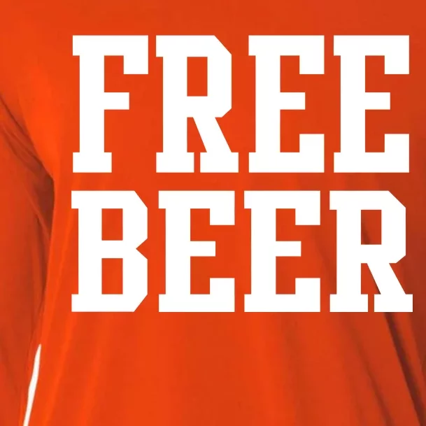 Free Beer Logo Cooling Performance Long Sleeve Crew