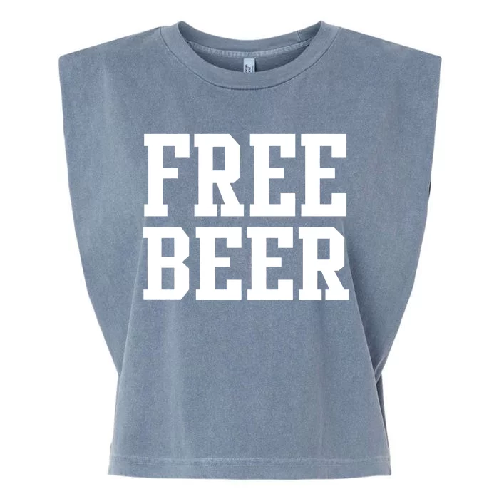 Free Beer Logo Garment-Dyed Women's Muscle Tee