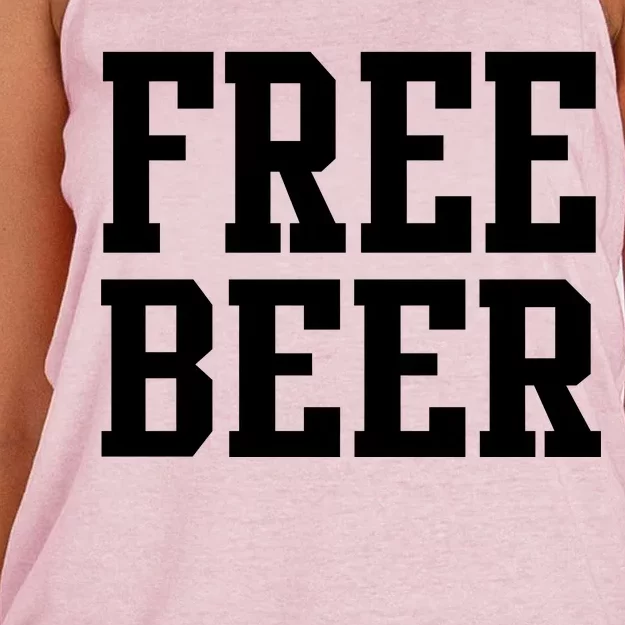 Free Beer Logo Women's Knotted Racerback Tank