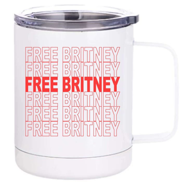 Free Britney Bag Logo Front & Back 12oz Stainless Steel Tumbler Cup