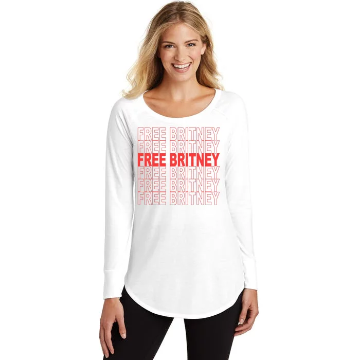 Free Britney Bag Logo Women's Perfect Tri Tunic Long Sleeve Shirt