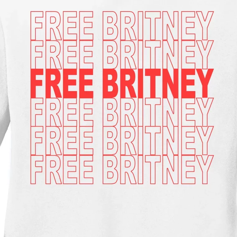 Free Britney Bag Logo Ladies Long Sleeve Shirt