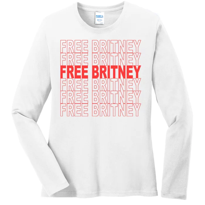 Free Britney Bag Logo Ladies Long Sleeve Shirt