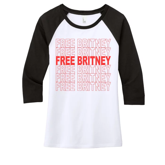 Free Britney Bag Logo Women's Tri-Blend 3/4-Sleeve Raglan Shirt