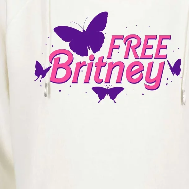 Free Britney Meme Butterflies Womens Funnel Neck Pullover Hood