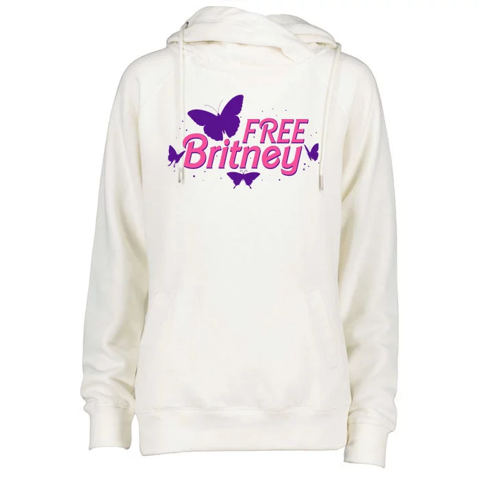 Free Britney Meme Butterflies Womens Funnel Neck Pullover Hood