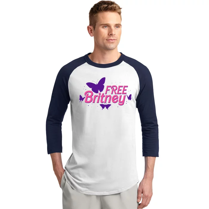 Free Britney Meme Butterflies Baseball Sleeve Shirt