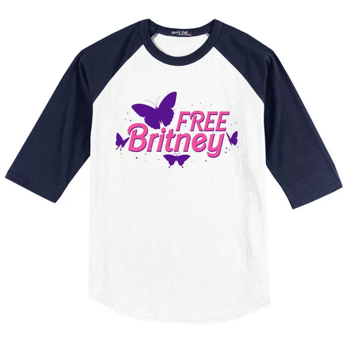 Free Britney Meme Butterflies Baseball Sleeve Shirt