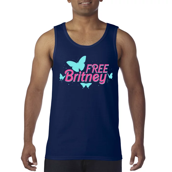 Free Britney Meme Butterflies Tank Top